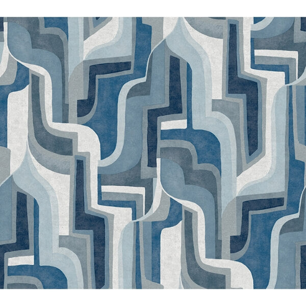 Tulum Blue Surreal Shapes Wallpaper