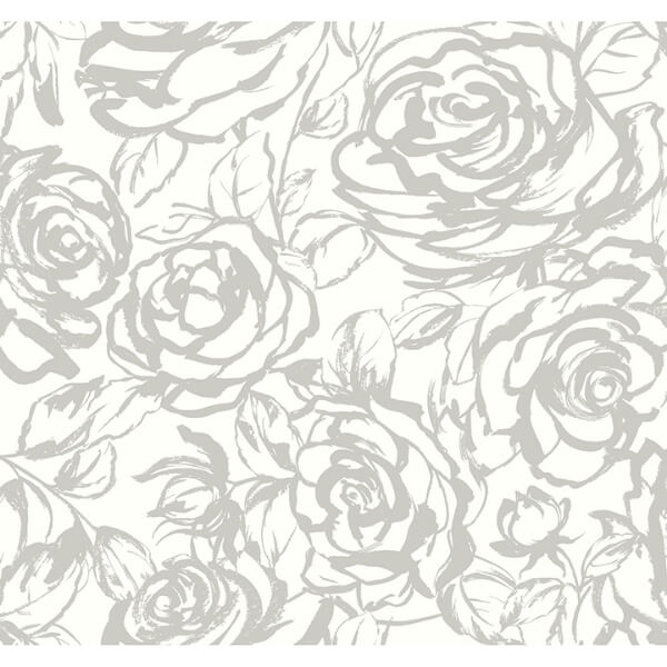 Nelda Silver Rose Wallpaper