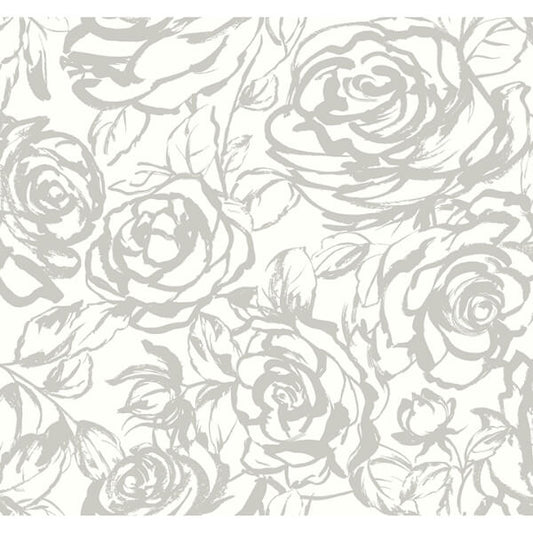 Nelda Silver Rose Wallpaper