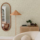 Idalia Beige Floral Flamingo Wallpaper