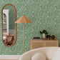 Idalia Green Floral Flamingo Wallpaper