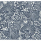 Idalia Navy Floral Flamingo Wallpaper