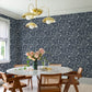 Idalia Navy Floral Flamingo Wallpaper