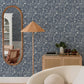 Idalia Navy Floral Flamingo Wallpaper