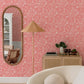 Idalia Coral Floral Flamingo Wallpaper