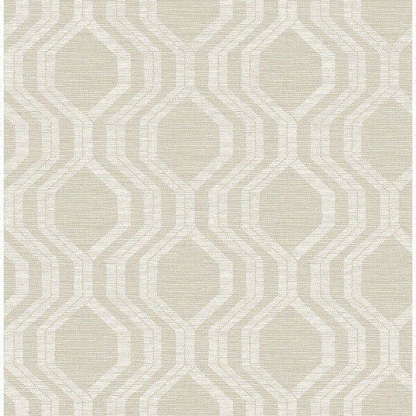 Burton Neutral Modern Ogee Wallpaper