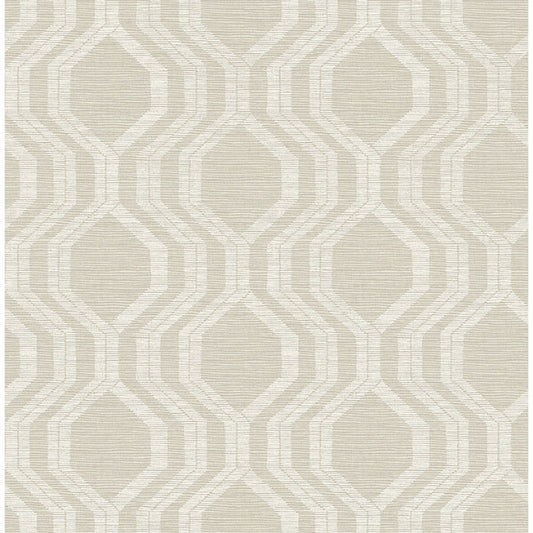 Burton Neutral Modern Ogee Wallpaper