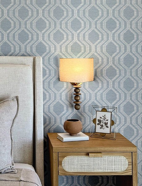 Burton Pewter Modern Ogee Wallpaper