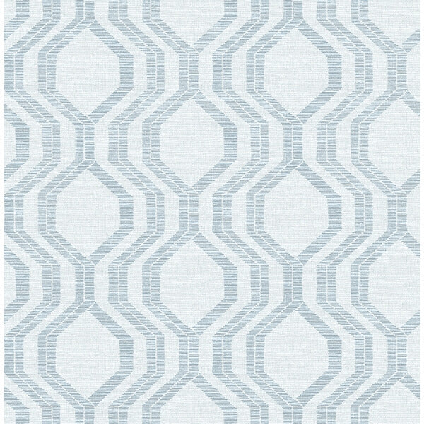 Burton Light Blue Modern Ogee Wallpaper