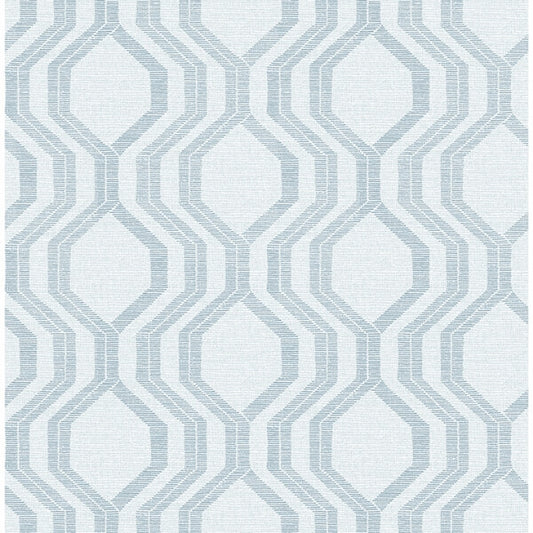 Burton Light Blue Modern Ogee Wallpaper