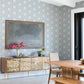 Burton Light Blue Modern Ogee Wallpaper