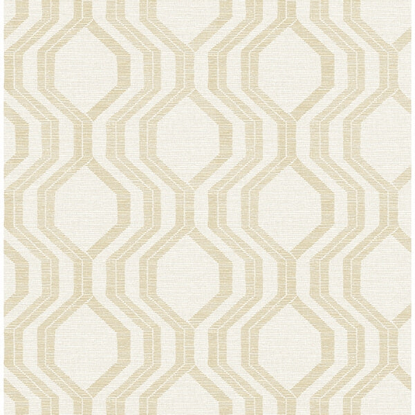 Burton Gold Modern Ogee Wallpaper