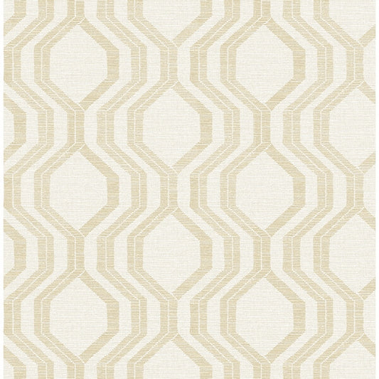Burton Gold Modern Ogee Wallpaper