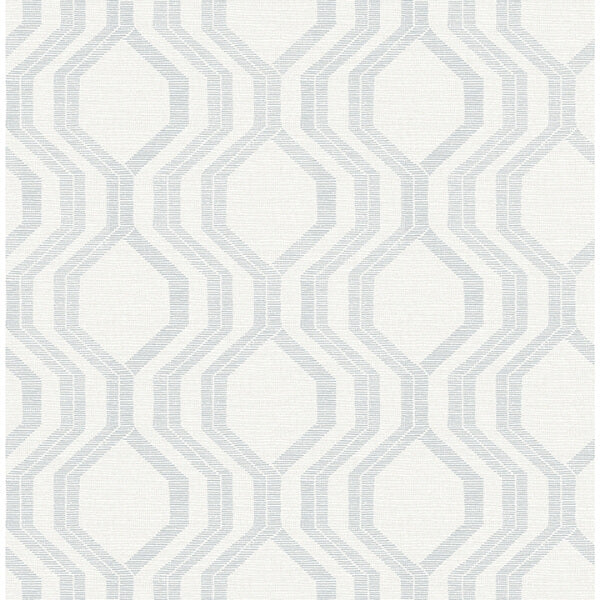 Burton Silver Modern Ogee Wallpaper