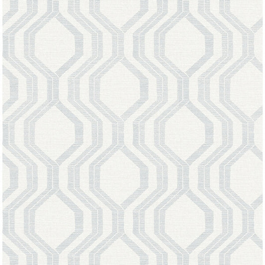 Burton Silver Modern Ogee Wallpaper