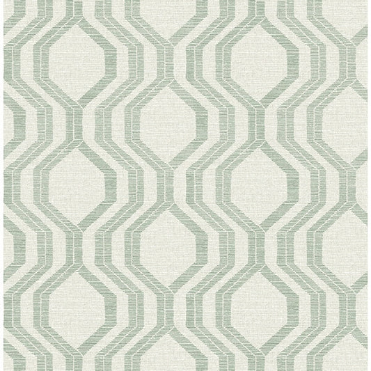 Burton Green Modern Ogee Wallpaper