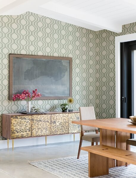 Burton Green Modern Ogee Wallpaper