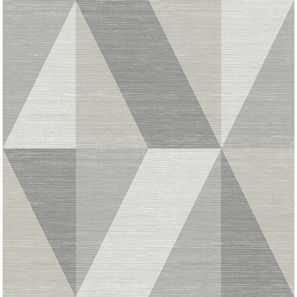 Winslow Stone Geometric Faux Grasscloth Wallpaper