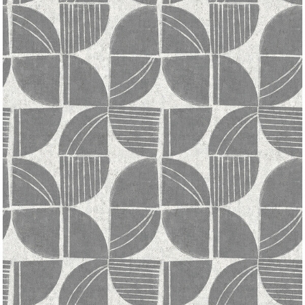 Baxter Charcoal Semicircle Mosaic Wallpaper