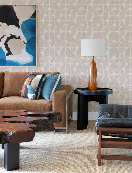 Baxter Bone Semicircle Mosaic Wallpaper