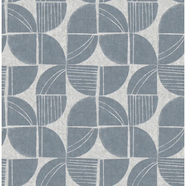 Baxter Denim Semicircle Mosaic Wallpaper