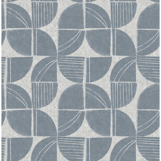 Baxter Denim Semicircle Mosaic Wallpaper