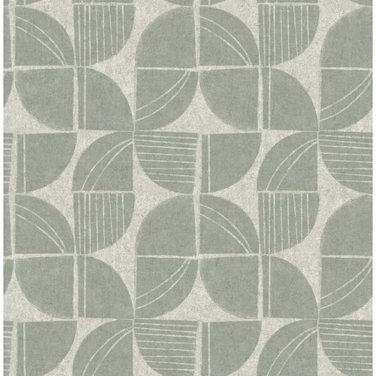 Baxter Sea Green Semicircle Mosaic Wallpaper