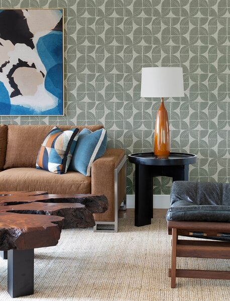 Baxter Sea Green Semicircle Mosaic Wallpaper