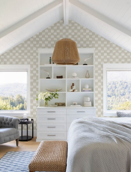 Baldwin Pearl Shibori Stripe Wallpaper