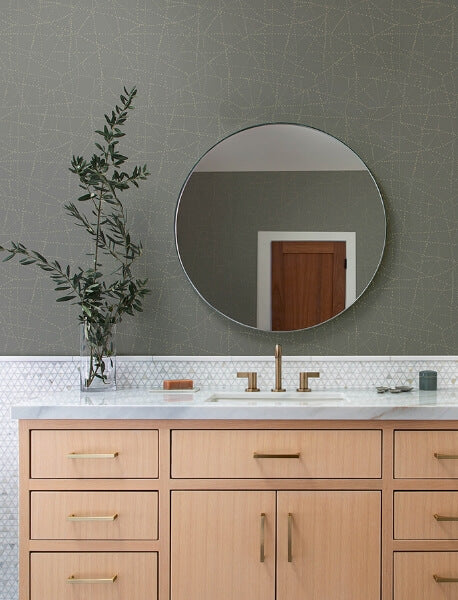 Alcott Charcoal Dotted Wallpaper