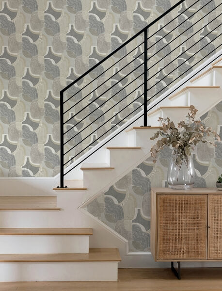 Hollace Slate Geometric Wallpaper