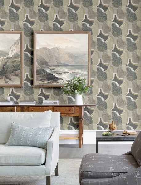 Hollace Slate Geometric Wallpaper