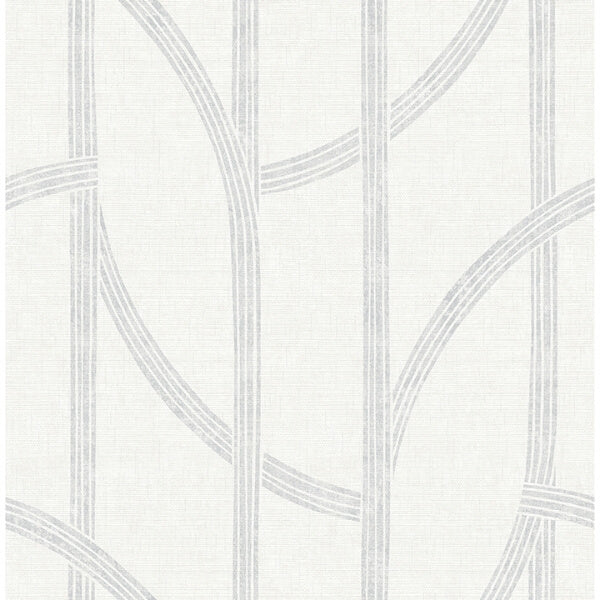 Harlow Silver Curved Contours Wallpaper