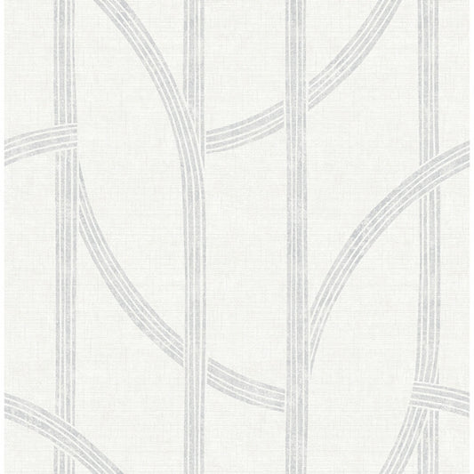 Harlow Silver Curved Contours Wallpaper
