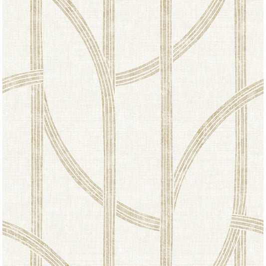 Harlow Gold Curved Contours Wallpaper