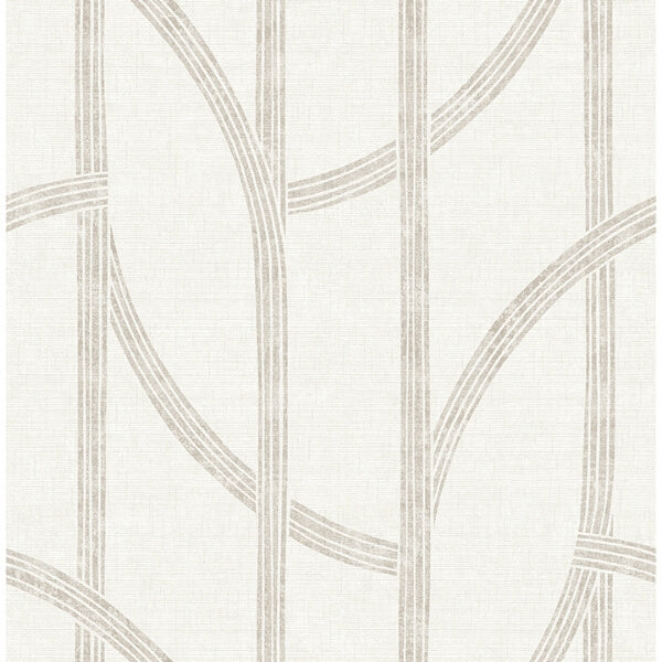 Harlow Champagne Curved Contours Wallpaper