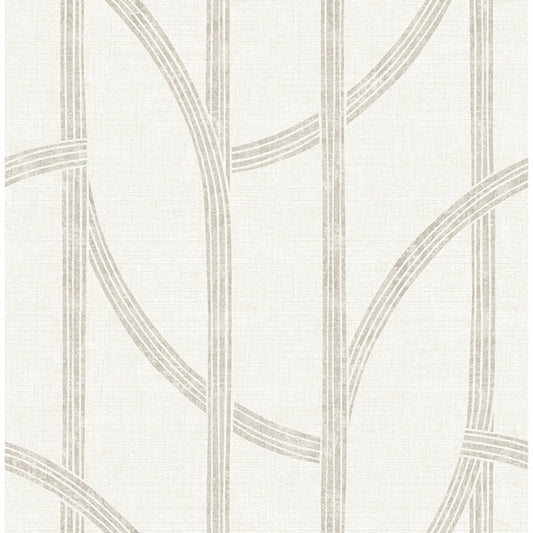 Harlow Champagne Curved Contours Wallpaper