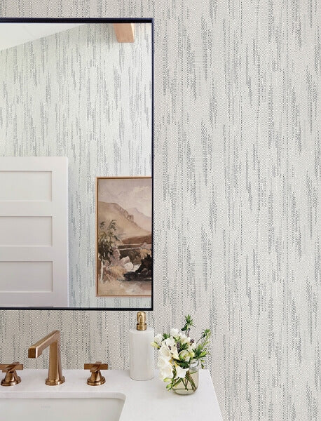 Baris Charcoal Stipple Stripe Wallpaper