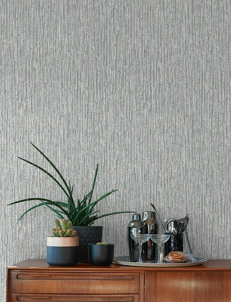Corliss Grey Beaded Strands Wallpaper