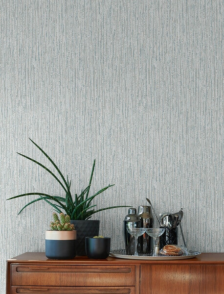 Corliss Light Blue Beaded Strands Wallpaper