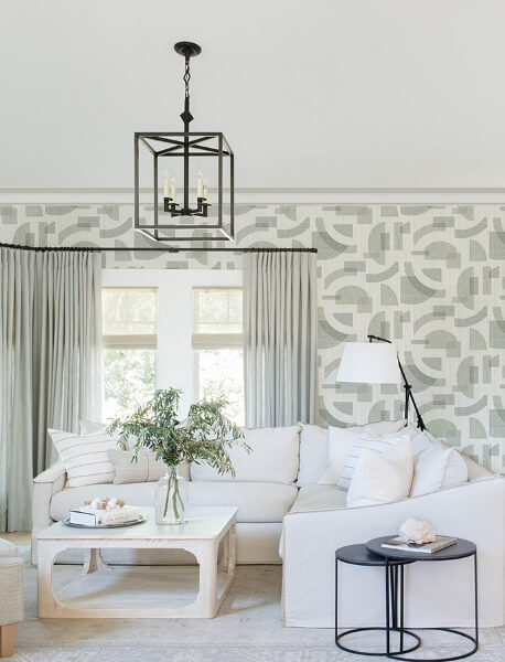 Fulton Sea Green Shapes Wallpaper