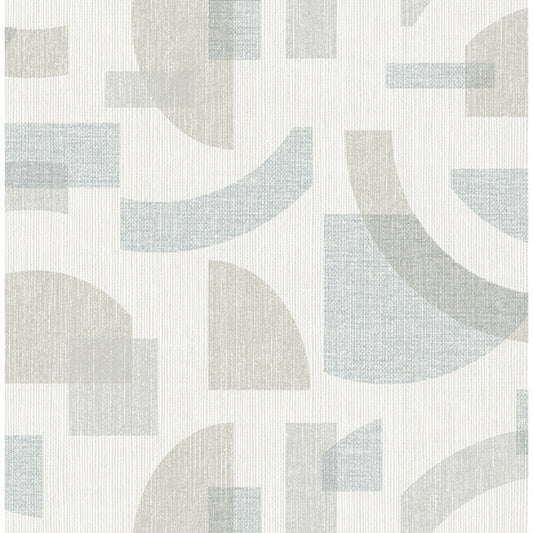 Fulton Light Blue Shapes Wallpaper