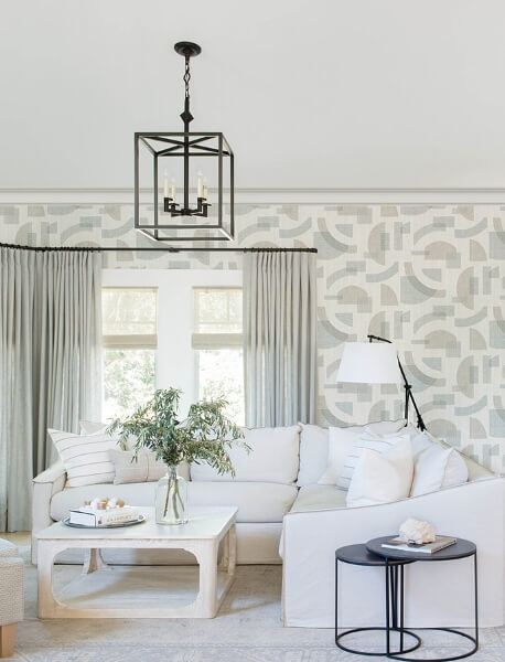 Fulton Light Blue Shapes Wallpaper