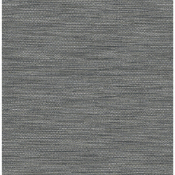 Sheehan Black Faux Grasscloth Wallpaper