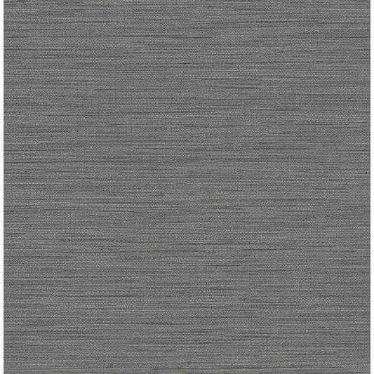 Sheehan Black Faux Grasscloth Wallpaper