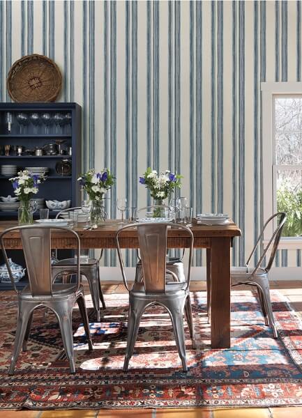 Loom Spun Indigo Wallpaper