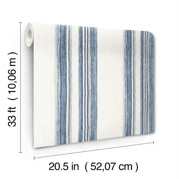 Loom Spun Indigo Wallpaper