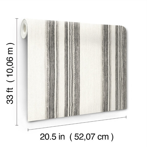 Loom Spun Charcoal Wallpaper