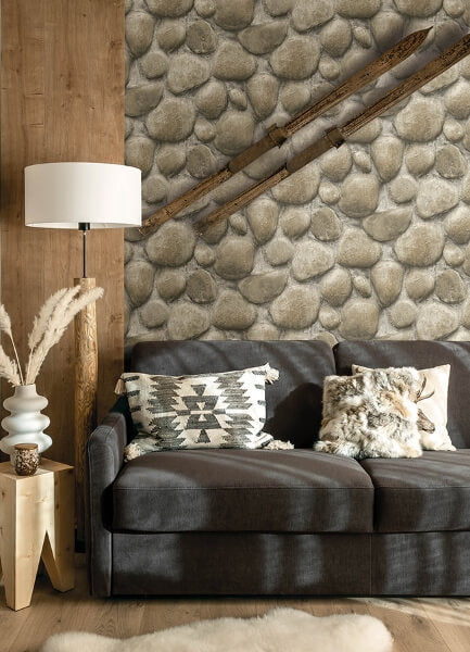 Root Rock Beige Wallpaper