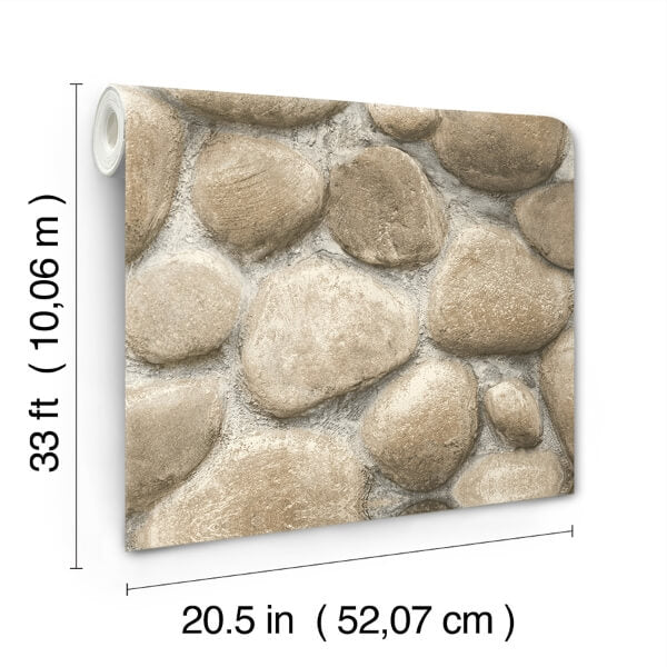 Root Rock Beige Wallpaper